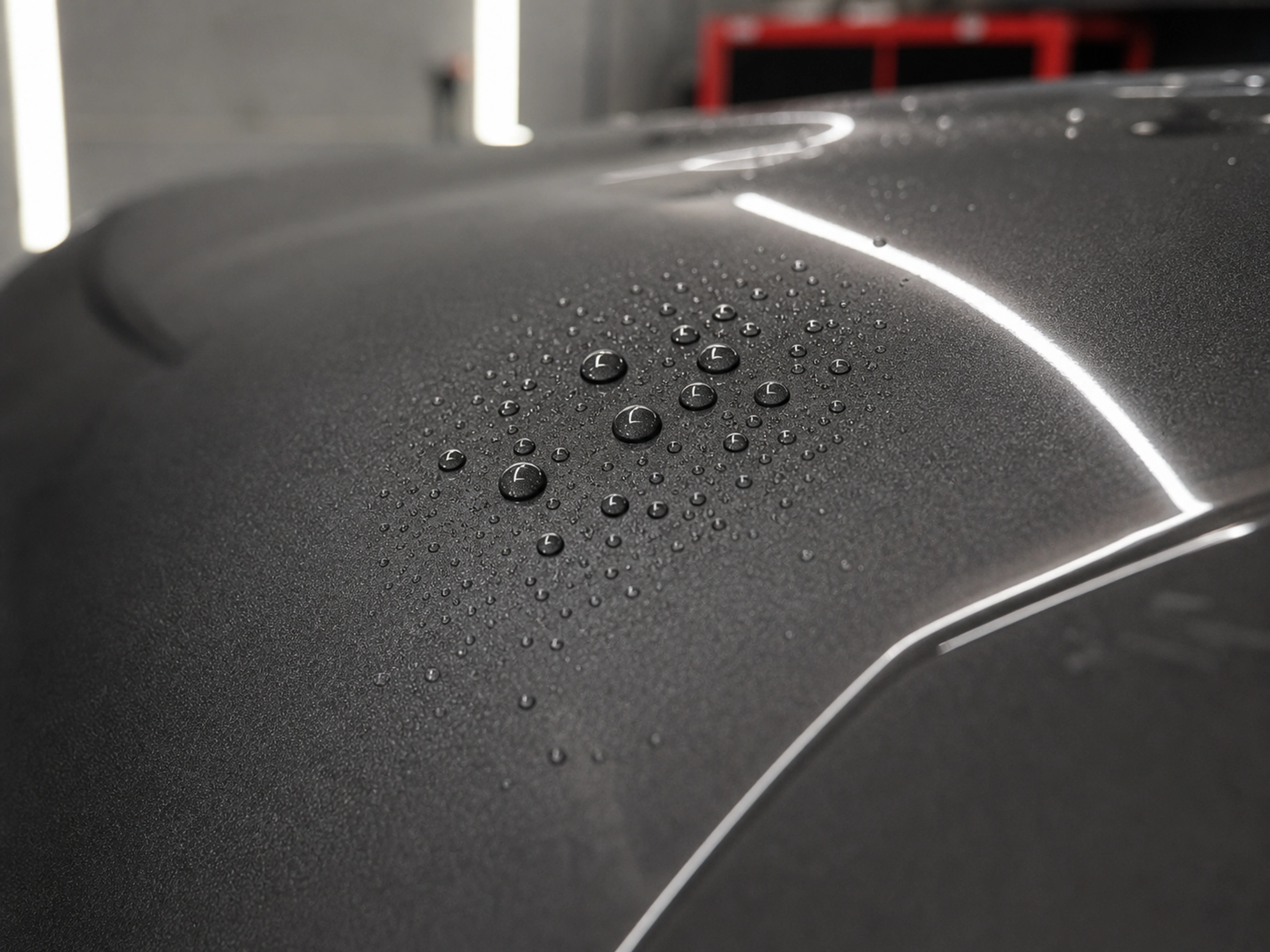 Hydrophobic ceramic-coated finish